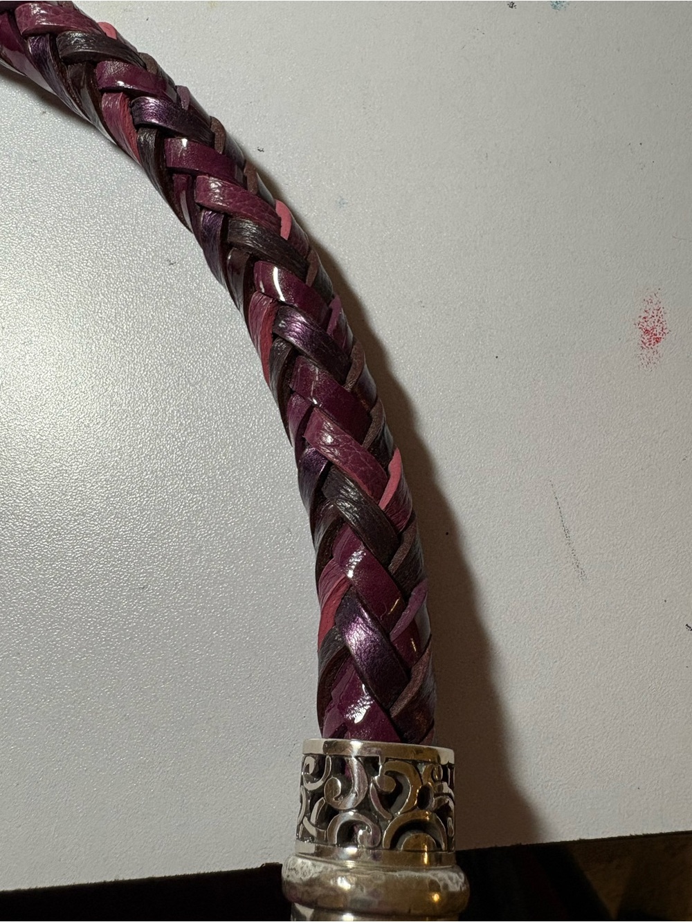 Brighton Plum Braided-Handle Leather Hobo with Heart Charms - Picture 10 of 10
